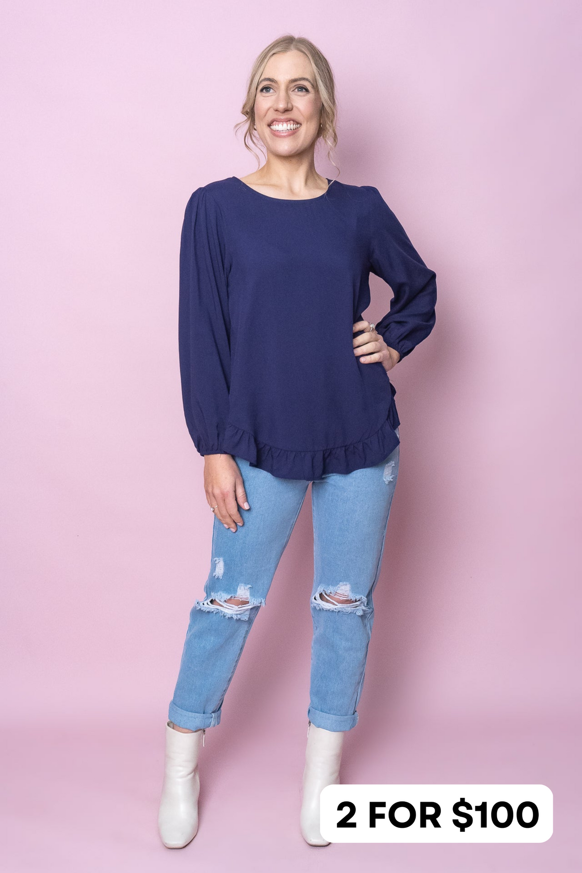 Hannah Top in Navy