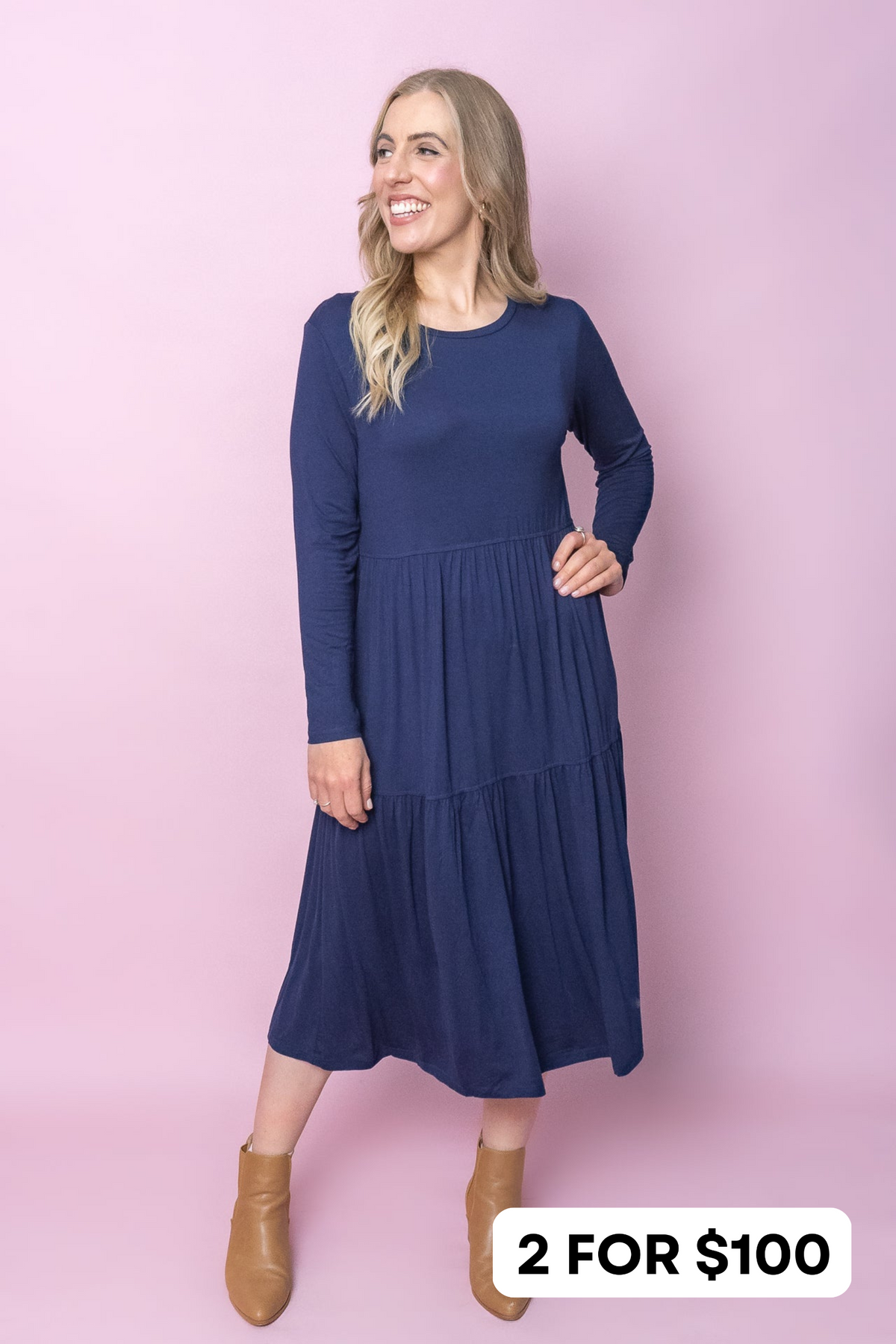 Darlene Dress in Navy