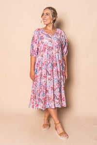 Venetia Midi Dress in Pink Multi