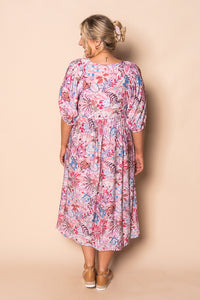 Venetia Midi Dress in Pink Multi