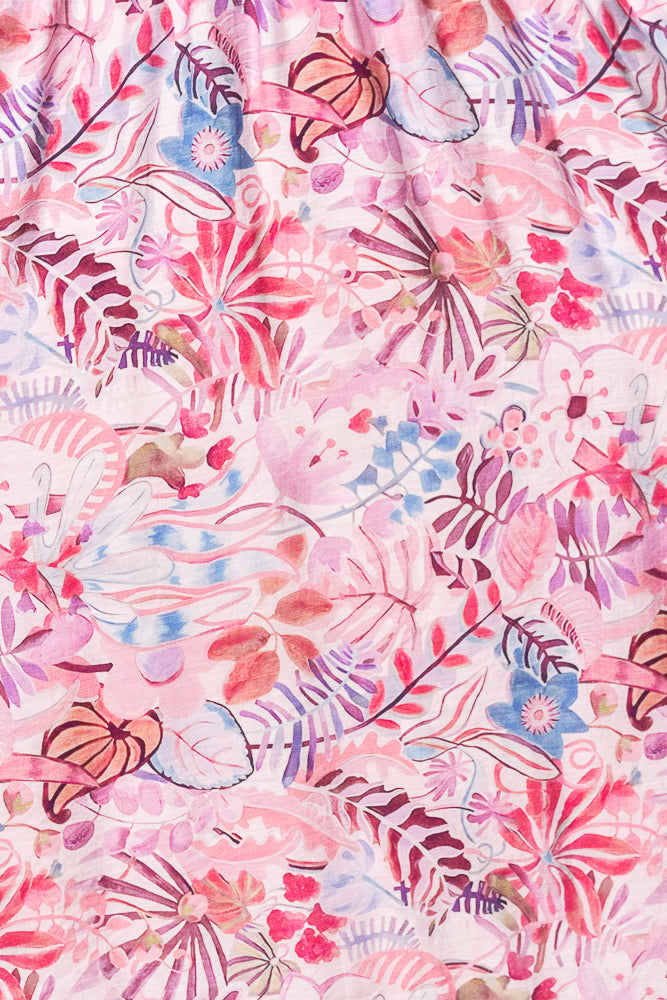 Venetia Midi Dress in Pink Multi