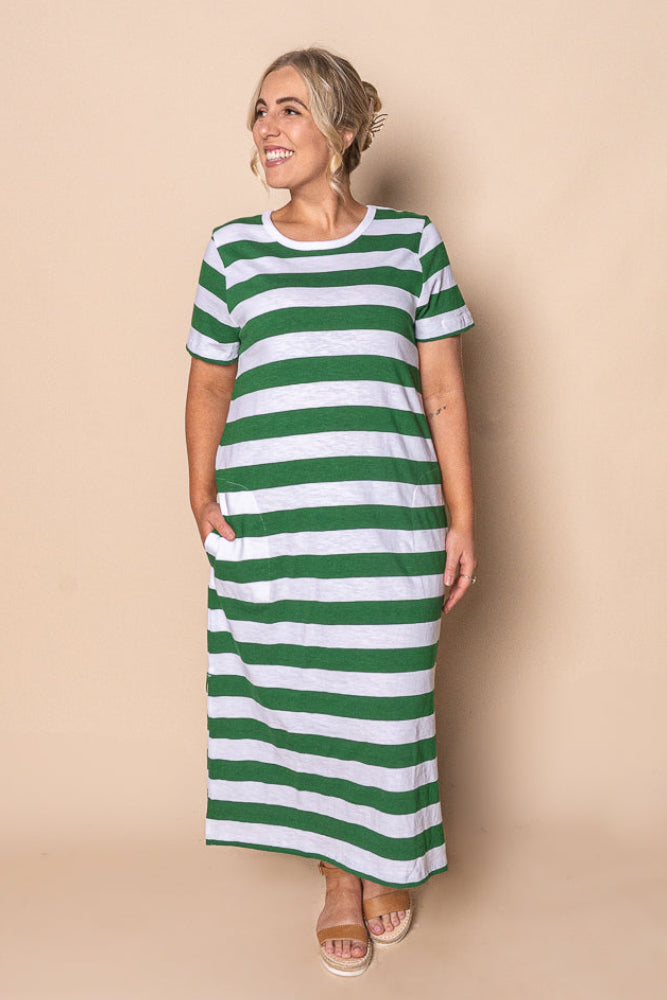 Tallow Midi Dress in Green - Foxwood