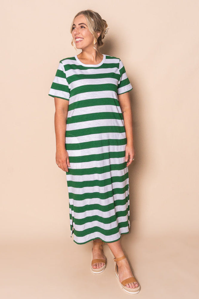Tallow Midi Dress in Green - Foxwood