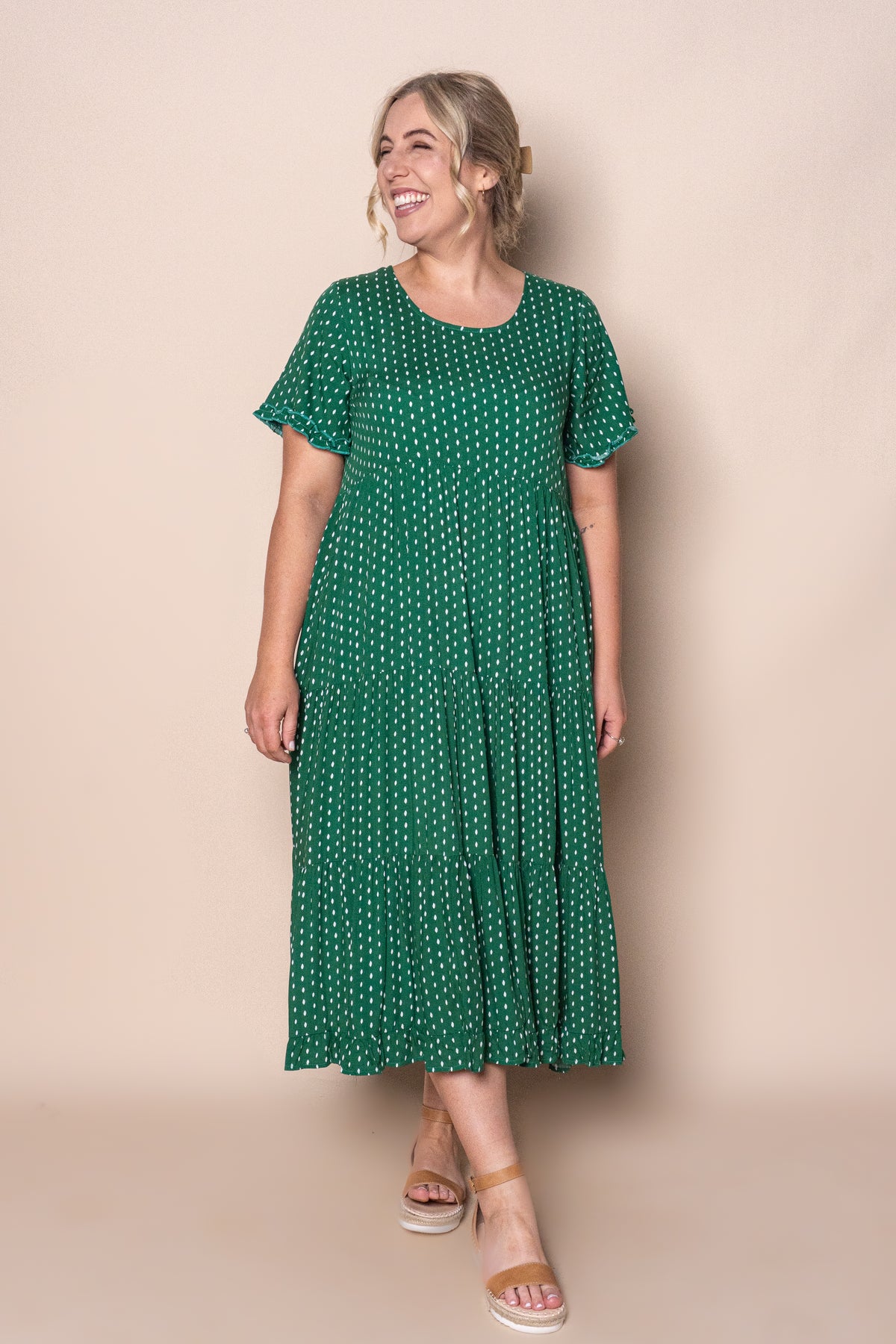 Jensen Midi Dress in Emerald