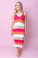 Molly Knit Dress in Sunset Stripe - Foxwood