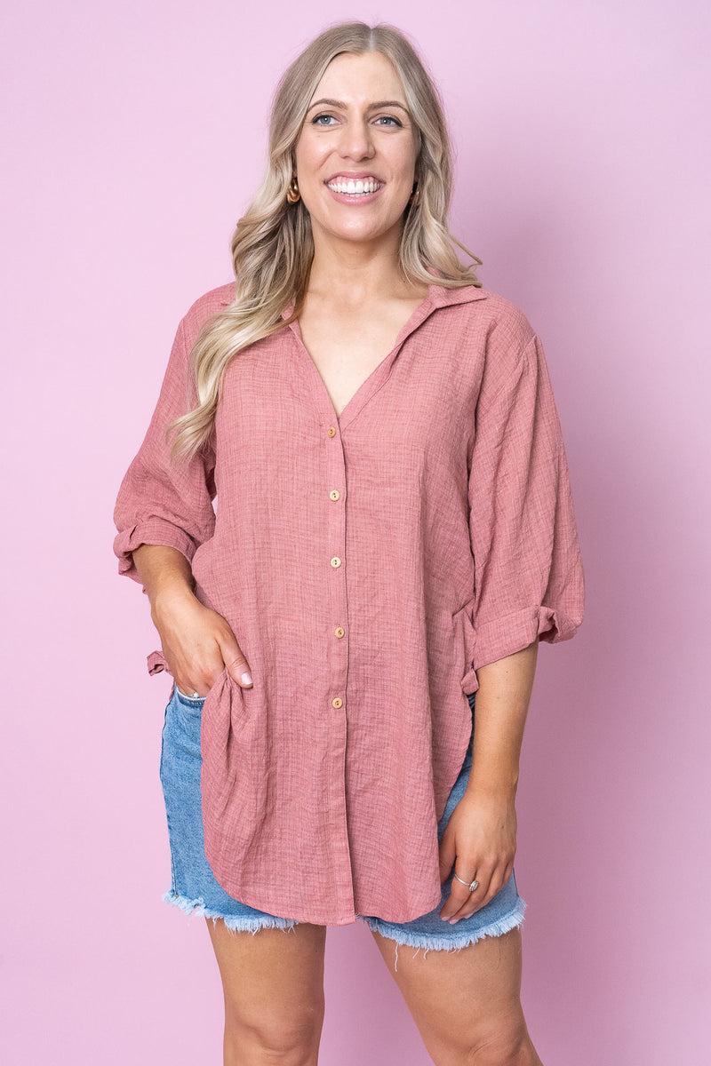 Layla Shirt in Rosewood