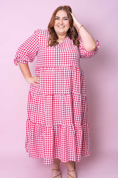 Romy Midi Dress in Red