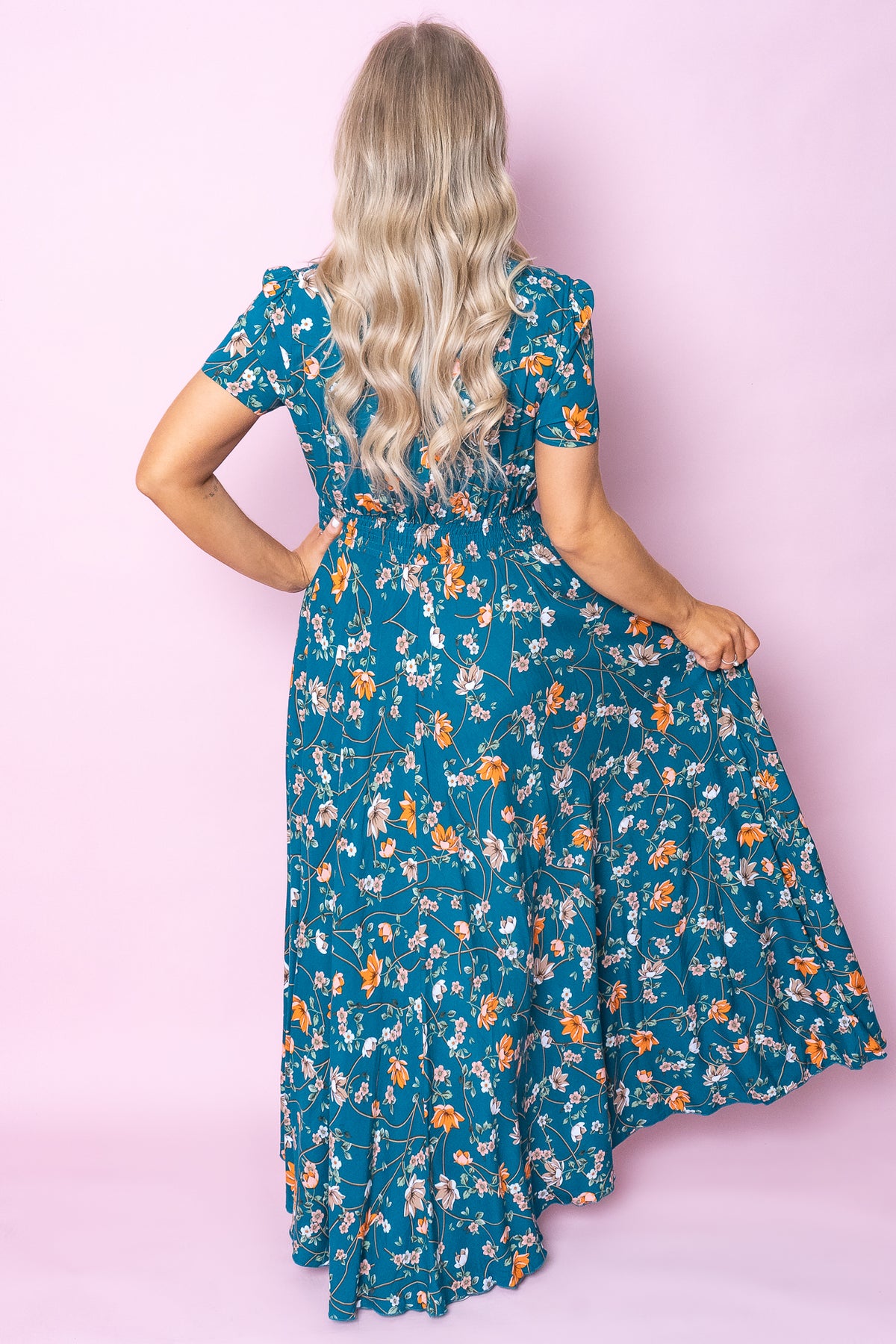 Zaya Dress in Teal