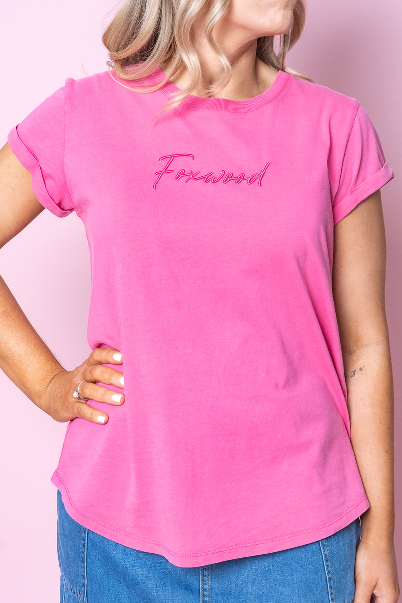 Signature Tee in Bright Pink - Foxwood