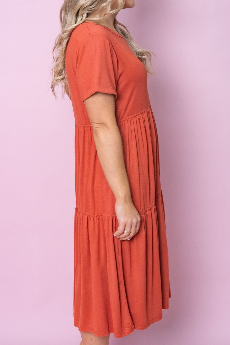 Pauline Midi Dress in Rust – Always Alice