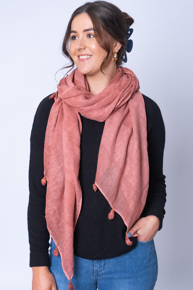 Willow Scarf in Coral