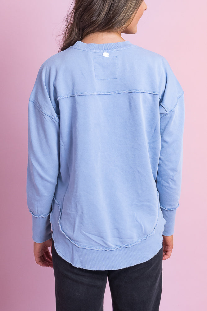 Washed Simplified Crew in Light Blue - Foxwood