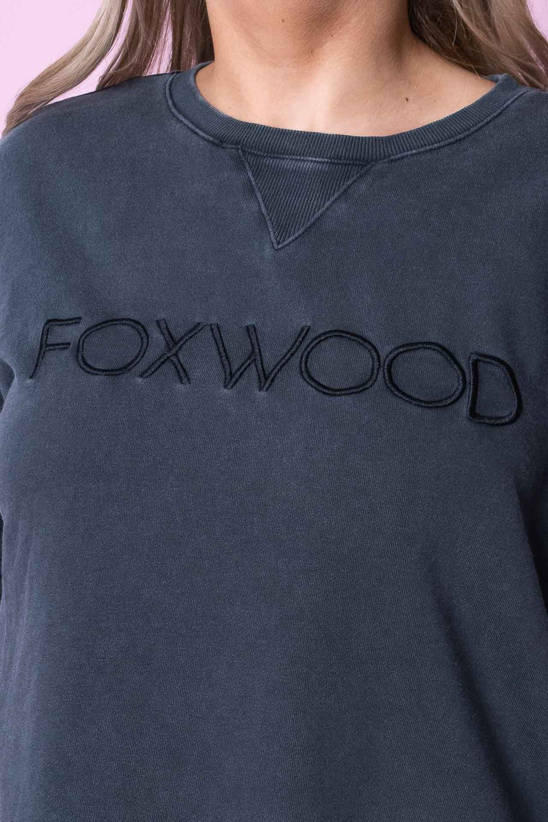 Washed Simplified Crew in Washed Black - Foxwood